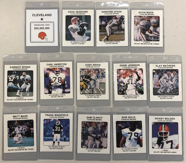 1989 Franchise Football Game Player Cards - Cleveland Browns Team Set