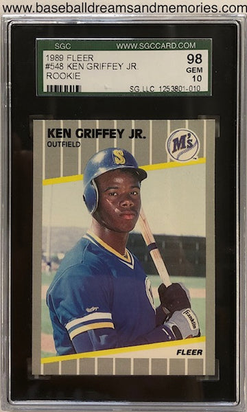 1989 Fleer Ken Griffey Jr Rookie Card Graded SGC 10 GEM