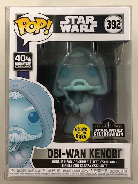 Funko Pop Star Wars Obi-Wan Kenobi Holographic Glow In The Dark Star Wars Celebration Exclusive Figure