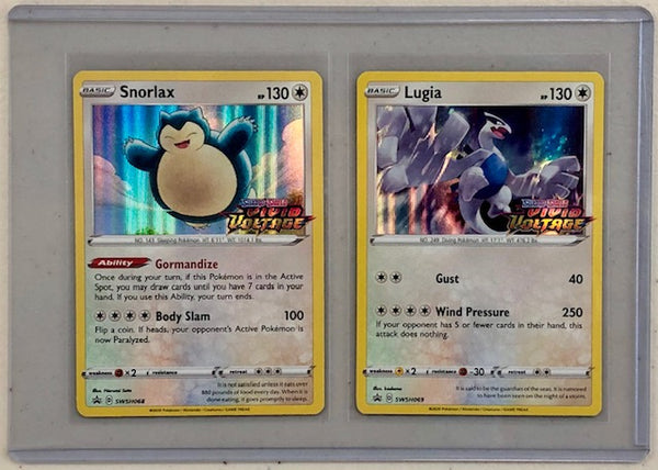 Pokemon Vivid Voltage Prerelease Snorlax Holo & Lugia Holo Promo Card Lot of 2