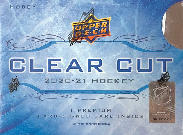 2020-21 Upper Deck Clear Cut Hockey Hobby Box (Call 708-371-2250 For Pricing & Availability)