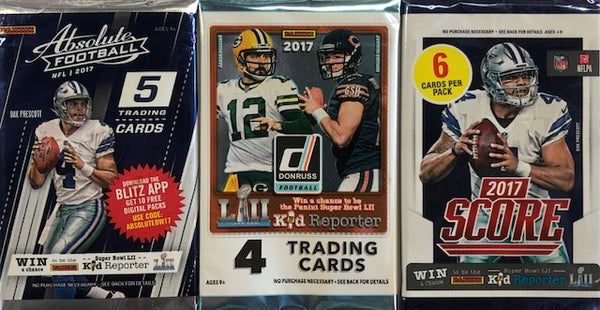 3 - 2017 Football Retail Packs - 2017 Donruss Football, 2017 Absolute Football, 2017 Score Football