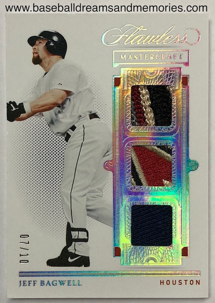 2021 Panini Flawless Jeff Bagwell Mastercraft Triple Patch Card Serial Numbered 07/10