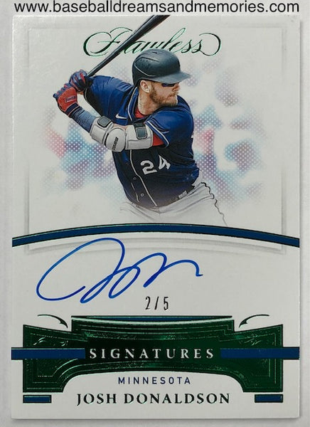 2021 Panini Flawless Josh Donaldson Autograph Card Serial Numbered 2/5
