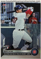 2022 Topps Now Seiya Suzuki "RBI OPENS 2022 MLB AT FIELD OF DREAMS GAME" Rookie Card