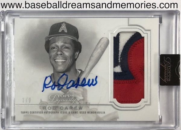 2020 Topps Dynasty Rod Carew Autograph Patch Card Serial Numbered 3/5