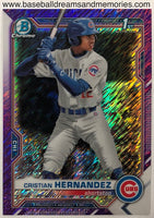 2021 Bowman Chrome Cristian Hernandez Purple Shimmer Card Serial Numbered 074/250