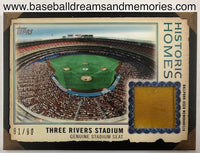 2019 Topps Historic Homes Three Rivers Stadium Genuine Stadium Seat Card Serial Numbered 81/99