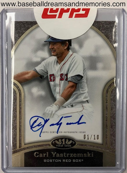 2020 Topps Tier One Carl Yastrzemski Autograph Card Serial Numbered 01/10
