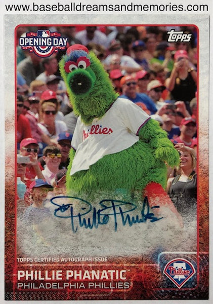 2015 Topps Opening Day Phillie Phanatic Mascot Autograph Card