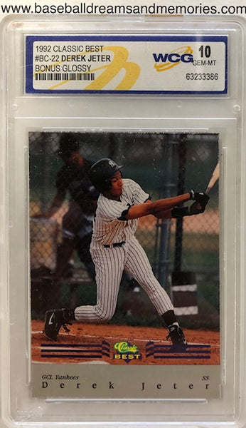 1992 Classics Best Derek Jeter Bonus Glossy Rookie Card Graded WCG Gem-Mt 10