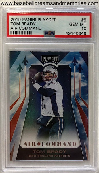 2019 Panini Playoff Tom Brady Air Command Card Graded PSA Gem Mint 10