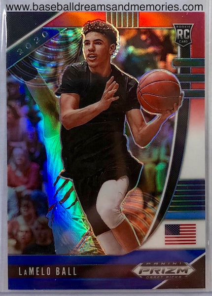 2020-21 Prizm Draft Picks LaMelo Ball Red White & Blue Rookie Card
