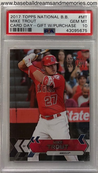 2017 Topps Mike Trout National Baseball Card Day Promo ard Graded PSA Gem Mint 10
