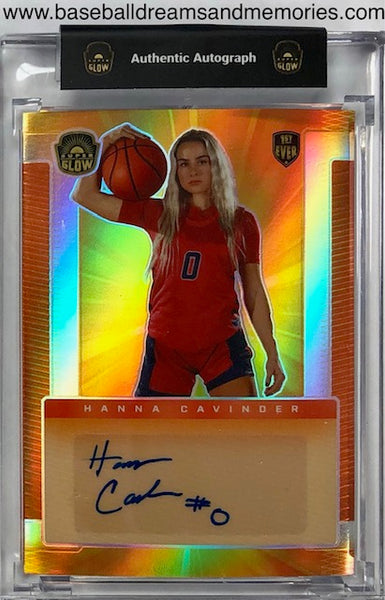 2021 Super Glow Hanna Cavinder 1st Ever Encased Authentic Autograph Card Serial Numbered 029/100