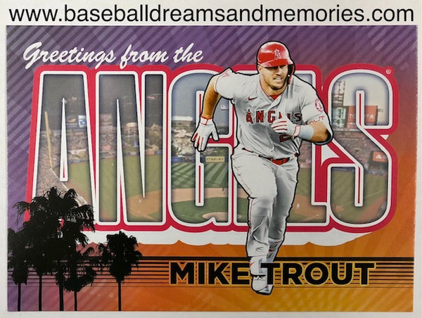 2022 Topps Archives Mike Trout 5x7 Oversized Postcard Box Topper Card