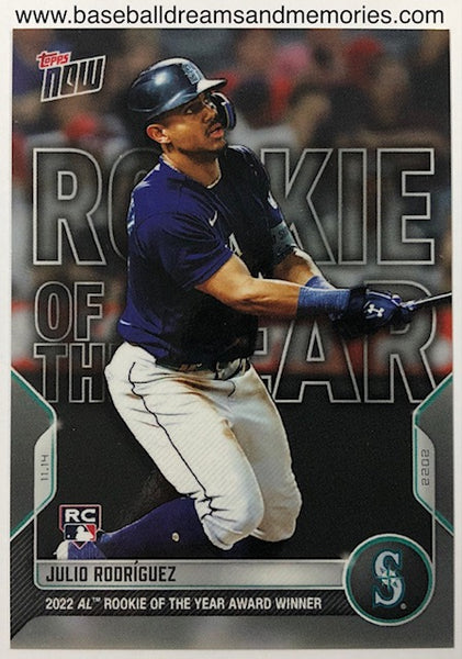 2022 Topps Now Julio Rodriguez "2022 AL ROOKIE OF THE YEAR AWARD WINNER" Rookie Card