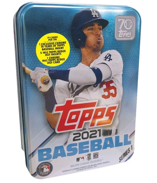2021 Topps Series 1 Baseball Collectors Tin (Cody Bellinger)