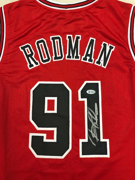 Chicago Dennis Rodman Autograph Signed Custom Jersey Beckett Authenticated