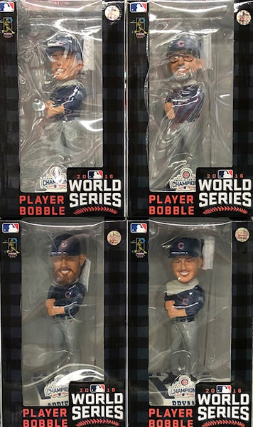 2016 World Series Champions Chicago Cubs Player Bobblehead Set with "W" Flags