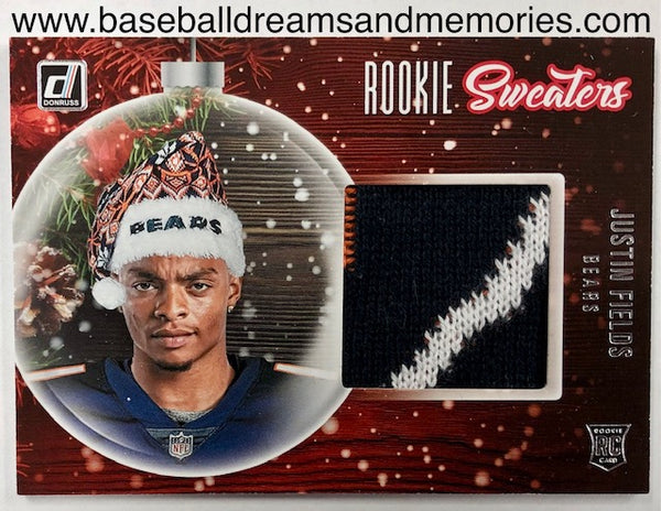 2021 Panini Donruss Justin Fields Rookie Sweaters 3 Color Relic Card