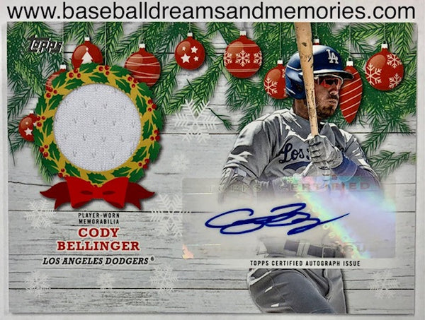 2022 Topps Holiday Cody Belinger Autograph Jersey Card Serial Numbered 25/25