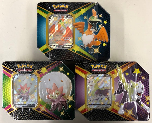 Pokémon TCG: Shining Fates V Tins - Set of 3 - Eldegoss, Boltund, Cramorant