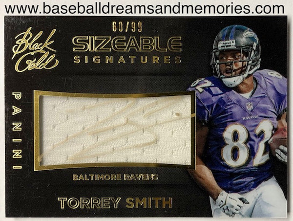 2014 Panini Black Gold Torrey Smith Sizeable Signatures Autograph Jersey Card Serial Numbered 60/99