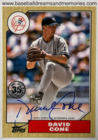2022 Topps David Cone 1987 Topps Autograph Card