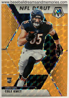 2020 Panini Mosaic Cole Kmet NFL Debut Orange Prizm Rookie Card Serial Numbered /25