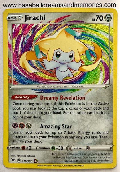 Pokemon Jirachi Amazing Rare Holo Foil 119/185 Vivid Voltage