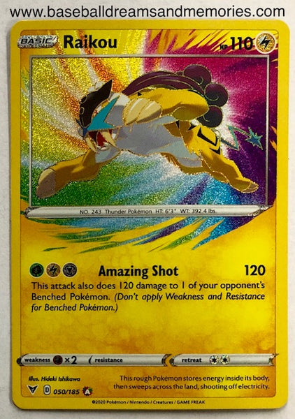 Pokemon Raikou Amazing Rare Holo Foil 050/185 Vivid Voltage