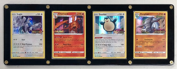 Pokémon Sword & Shield Vivid Voltage Set of 4 Promotional Cards in Holder - Lugia, Charizard, Snorlax & Donphan