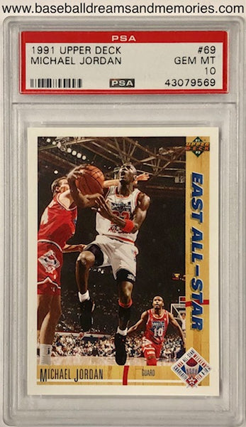 1991 Upper Deck Michael Jordan All-Star Card Graded PSA GEM MT 10