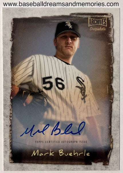 2021 Topps Archives Snapshots Mark Buehrle Autograph Card Serial Numbered /50