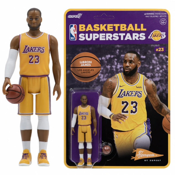 Lebron James Los Angeles Lakers NBA ReAction Figure by Super7