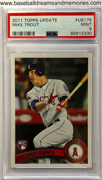 2011 Topps Update Mike Trout Rookie Card #US175 Graded PSA Mint 9