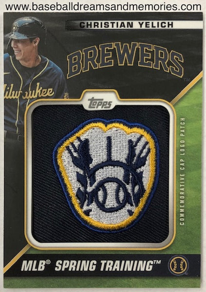 2021 Topps Christian Yelich MLB Spring Training Commemorative Cap Logo Patch Card Serial Numbered 76/299