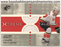2002-03 Upper Deck SPX Jarome Iginla Xtreme Talents Jersey Card Serial Numbered 99/99
