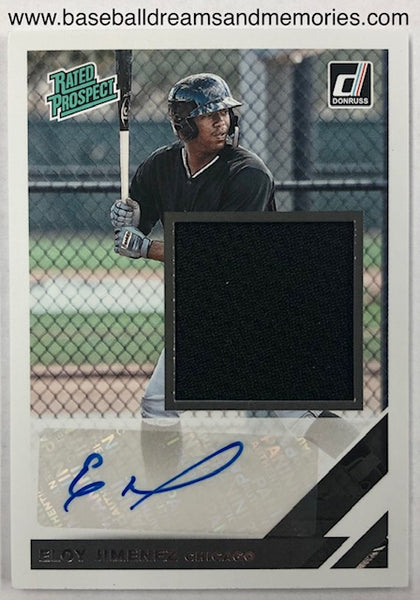 2019 Panini Donruss Eloy Jimenez Rated Prospect Autograph Jersey Card