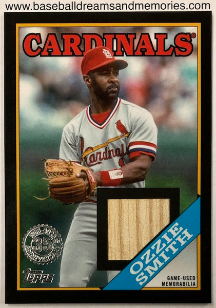 2023 Topps Ozzie Smith 1988 Topps Bat Relic Card Serial Numbered 040/199