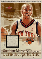 2004-05 Fleer Throwbacks Stephon Marbury Defining Authentic Jersey Card