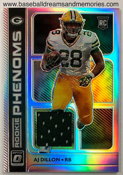 2020 Panini Donruss Optic AJ Dillion Rookie Phenoms Jersey Card