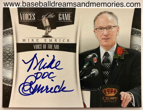 2011 Panini Crown Royale Voices Of The Game Mike Doc Emrick  "Voice Of The NHL" Autograph Card