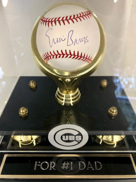 Chicago Cubs Ernie Banks Signed Autographed Baseball in Display Case with COA
