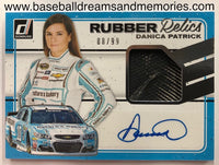 2017 Panini Donruss Danica Patrick Rubber Relics Autograph Relic Card Serial Numbered 88/99