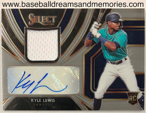 2020 Panini Select Kyle Lewis Autograph Material Rookie Card Serial Numbered 120/209