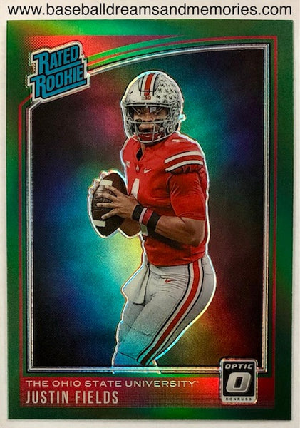2021 Panini Chronicles Donruss Optic Draft Picks Justin Fields Green Holo Rated Rookie Card