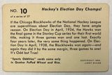 1954 Sports Oddities Chicago Blackhawks Hockey's Election Day Champs Card
