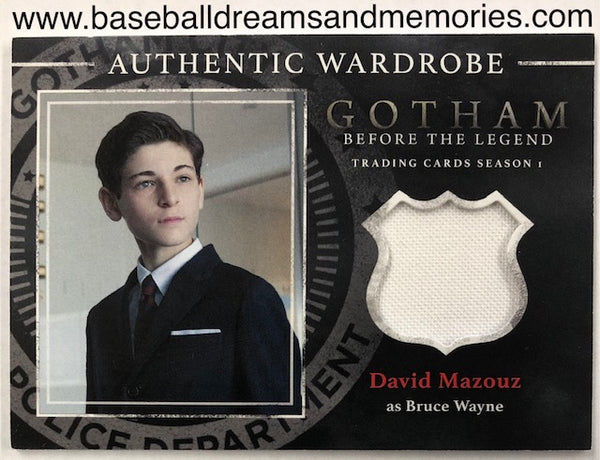 Cryptozoic Gotham Before The Legend Series 1 David Mazouz as Bruce Wayne Authentic Wardrobe Card